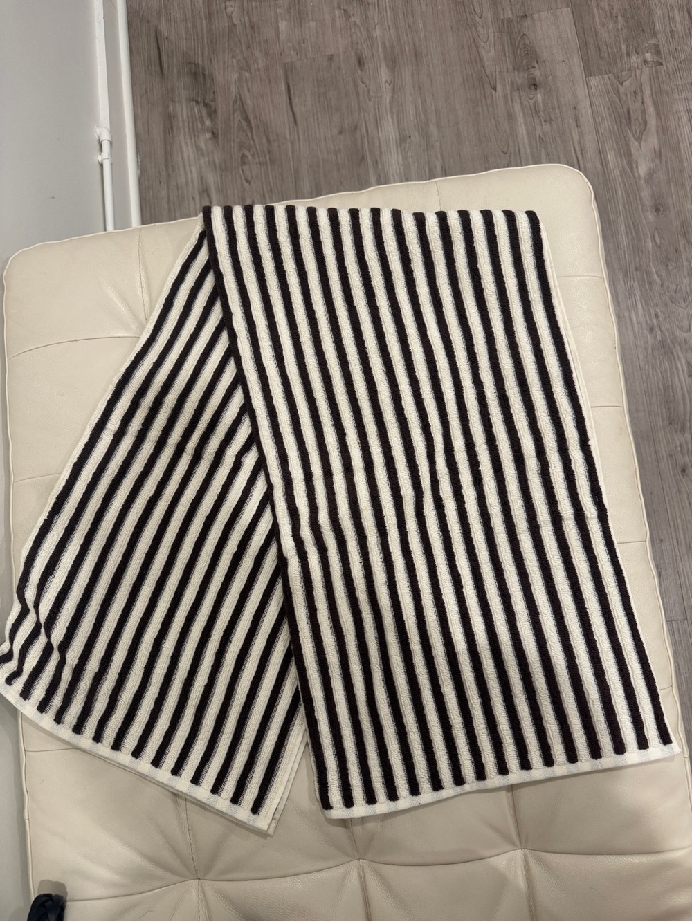 Rachel Zoe brown and white striped towel